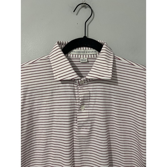 Holderness & Bourne The Egan Shirt Men’s Medium White Red Polo Performance Golf - Picture 5 of 10